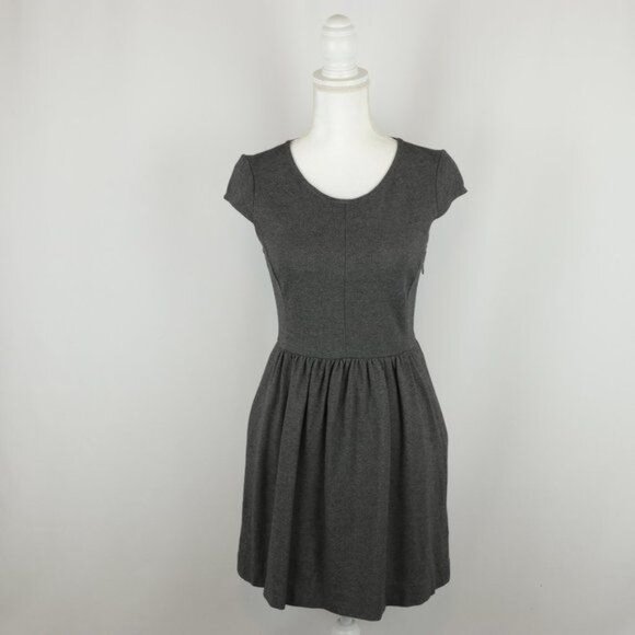 Madewell Screenplay Women's Small Gray Knit Ponte Scoop Neck Short Sleeve Dress - Picture 1 of 11